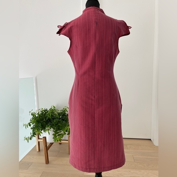 MAGGIE WALT Sleeveless Dress Side Slits Pearls Rhinestones Form Fitting - Picture 7 of 17